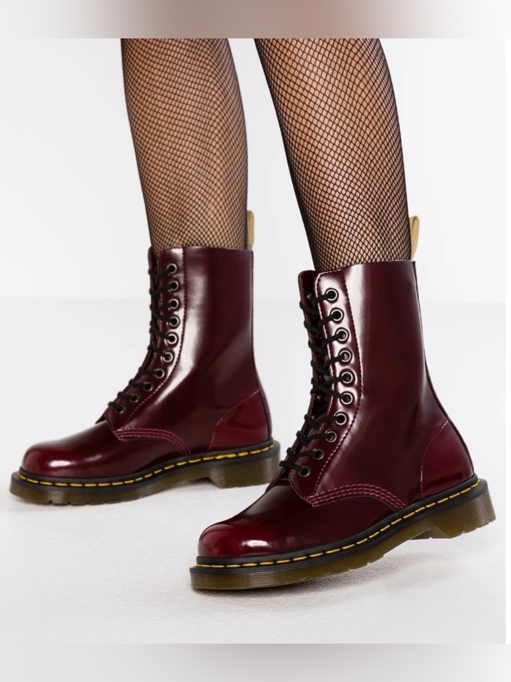 Dr. Martens 1460 Vegan Cherry Burgundy Classic Leather Boots WOMEN 5